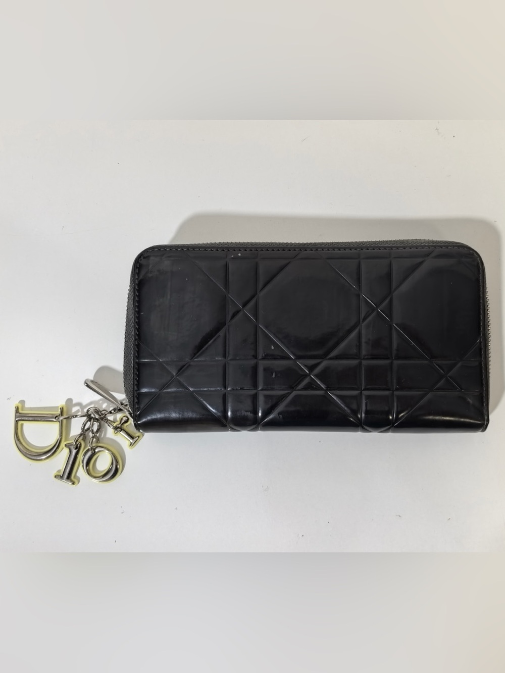 Dior Lime Yellow Zip Cardholder Wallet